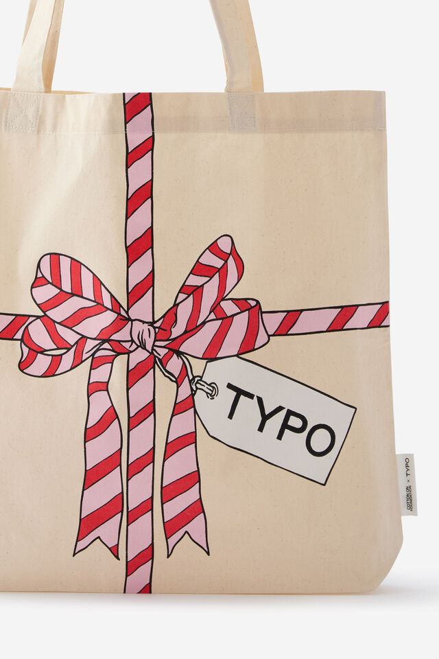 Foundation Typo Tote, STRIPED BOW