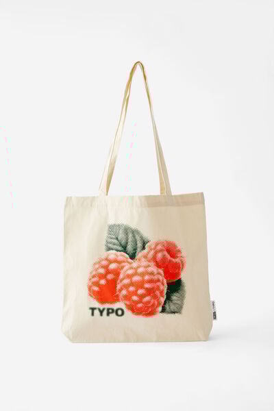 Foundation Typo Tote, RASPBERRIES