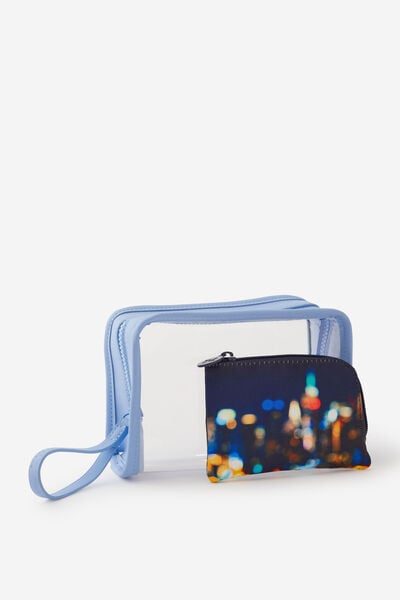 Clear Carry On Duo Case, BOKEH/CORNFLOWER