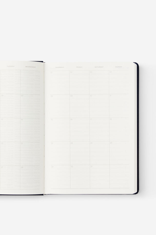 Personalised 2026 A5 Daily Hard Metro Diary, Midnight Ink