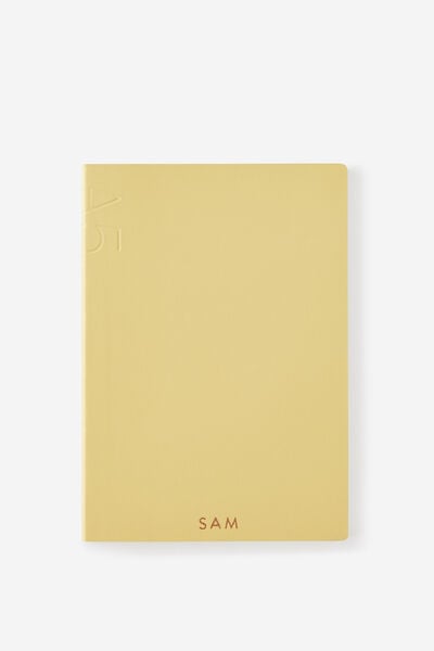 Personalised A5 Soft Cover Lined Notebook, LIMONCELLO