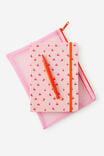 A5 Notetaker Notebook Set, STRAWBERRY MILK DITSY CHERRIES - example image 2