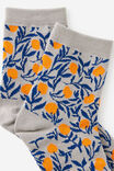 Mid Crew Socks, NATIVE FLOWER YDG - alternate image 2