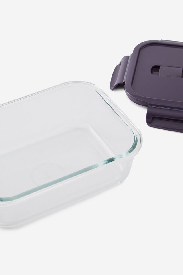 Glass Lunch Container, SILVER LILAC