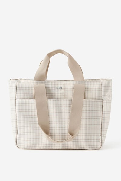 Perssonalised Pro Oversized Tote, TAN CHECK