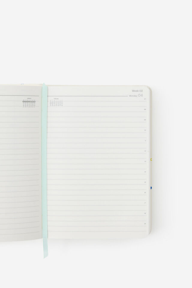 2027 B6 Daily On Schedule Diary, ECRU DITSY CELESTIAL