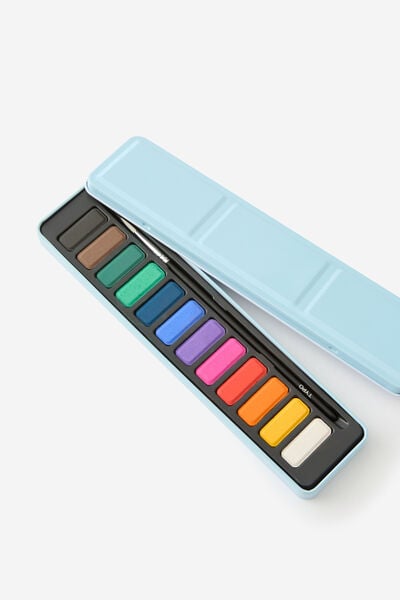 Watercolour Tin Palette 12Pc, MULTI