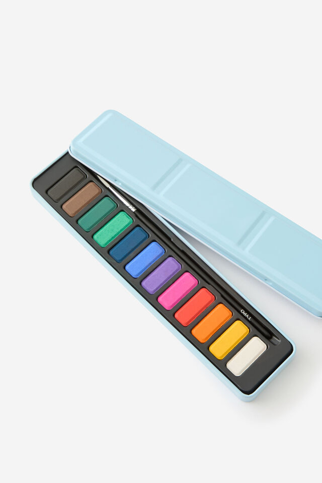 Watercolour Tin Palette 12Pc, MULTI