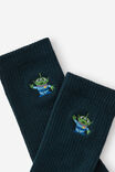 Socks, LCN DIS TOY STORY GREEN ALIEN (M/L) - alternate image 2