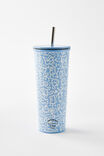 Collab Metal Smoothie Cup, LCN DOO DOODLE BOY / BLUE AND WHITE - alternate image 2