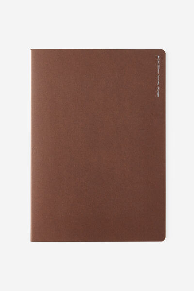 A4 Stitch Notebook, ESPRESSO