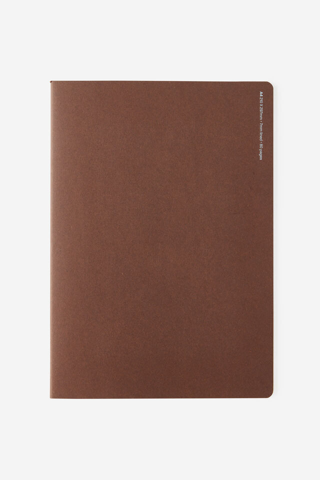 A4 Stitch Notebook, ESPRESSO