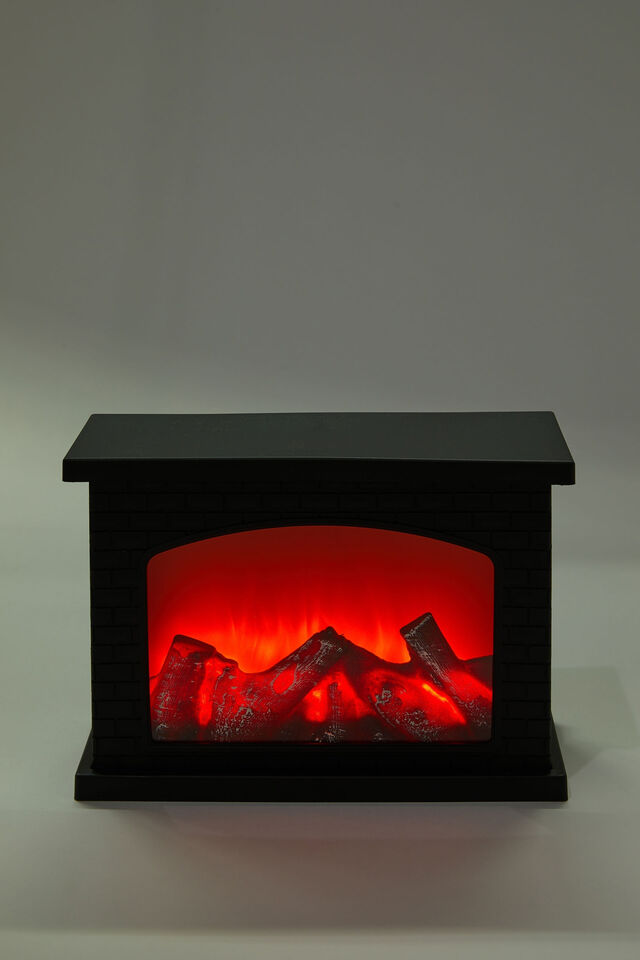 Christmas Fireplace Light, BLACK BRICK
