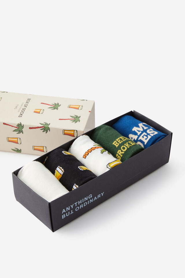 Box Of Socks, BEERS & PALM TREES (M/L)