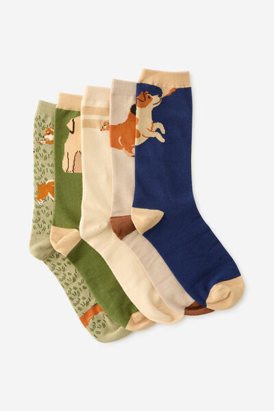 Box Of Socks, DOGS & FOXES (M/L)