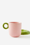 Bulbous Fashion Mug, OLIVE MOSS / STRAWBERRY PINK - example image 3