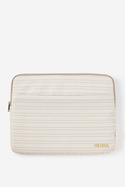 Personalised Pro 16 Inch Laptop Case, TAN CHECK