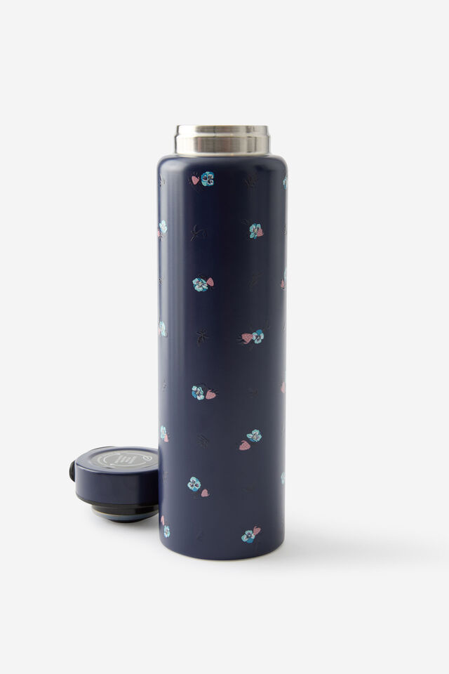 On The Move 1L Drink Bottle 2.0, DITSY PANSY / MIDNIGHT