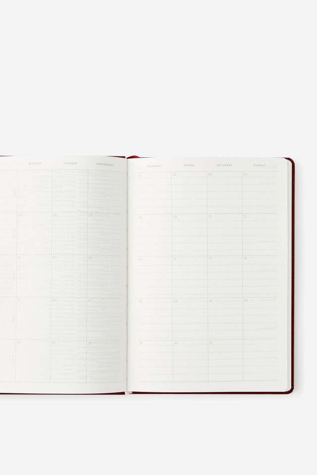 2026 A5 Weekly Hard Metro Diary, Cabernet