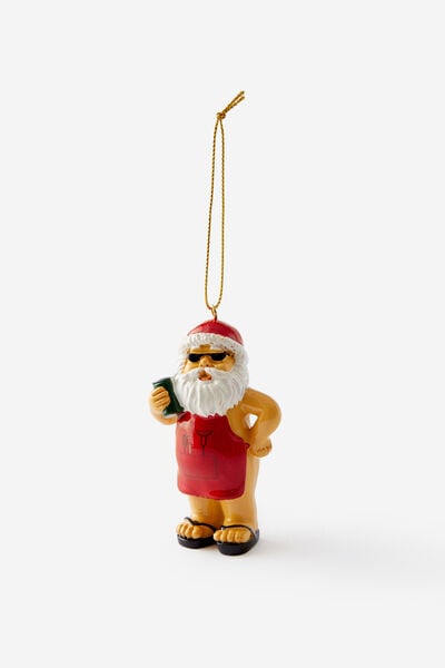 Resin Christmas Ornament, BBQ SANTA!