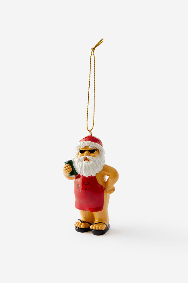 Resin Christmas Ornament, BBQ SANTA!