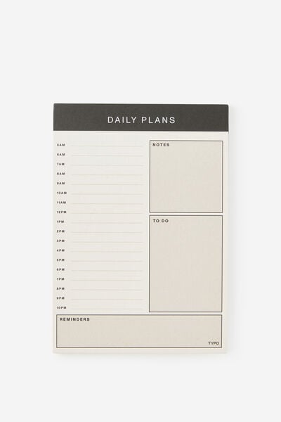 A5 Planner Pad, DAILY PLANS ECRU