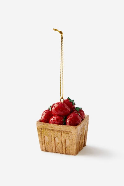 Resin Christmas Ornament, STRAWBERRY PUNNET