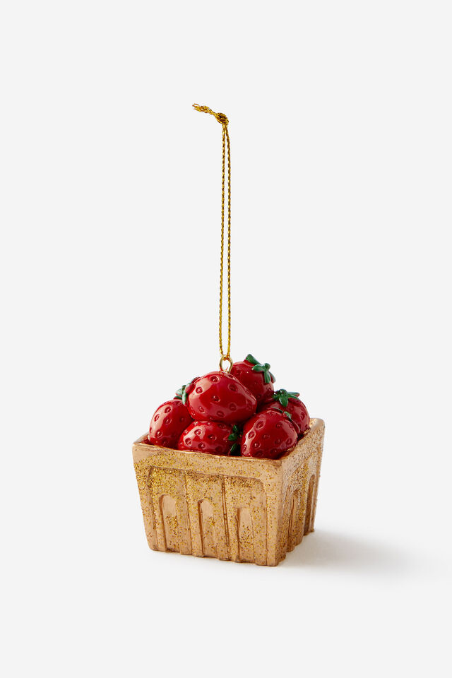 Resin Christmas Ornament, STRAWBERRY PUNNET