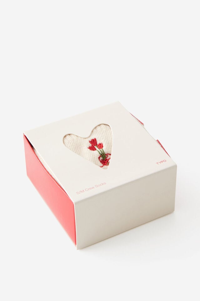 Boxed Socks S/M, FLOWER BUNCH EMB