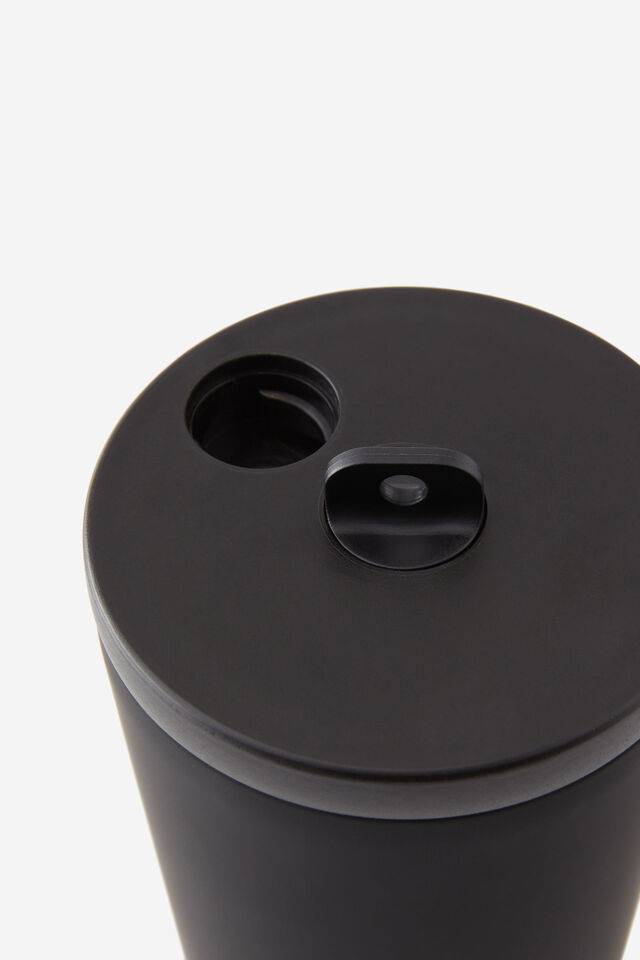 Hidden Straw Metal Smoothie Cup, BLACK