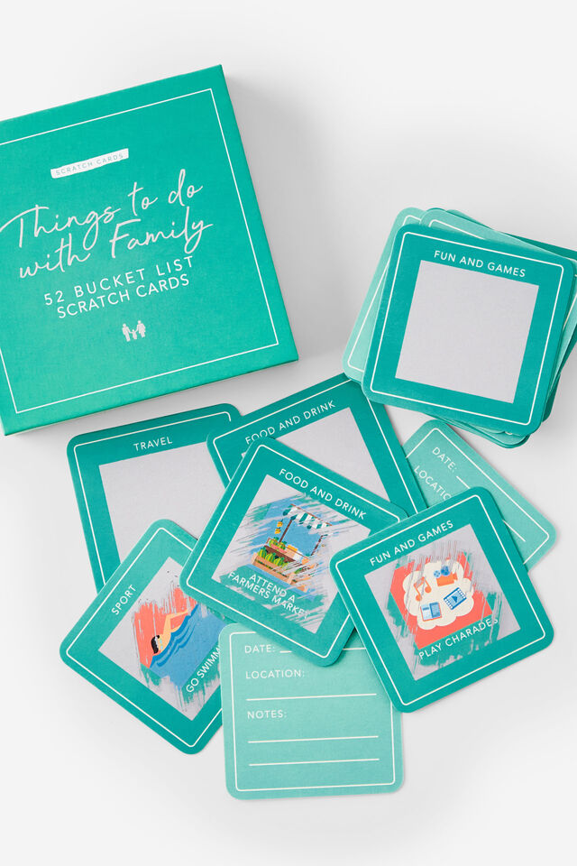 Things To Do With Family Bucket List Scratch Cards, MULTI