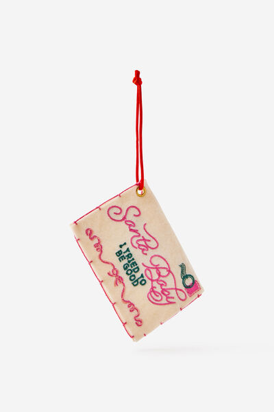Felt Christmas Ornament, SANTA BABY LETTER