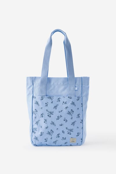 Campus Tote, BOUQUET DITSY STRIPE / BLUE SKIES