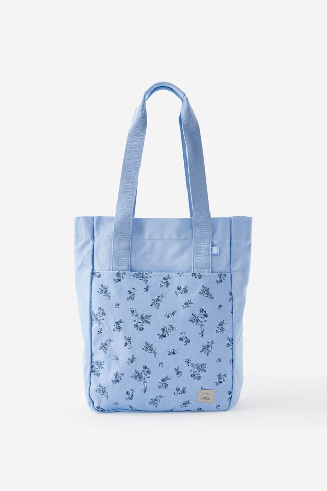 Campus Tote, BOUQUET DITSY STRIPE / BLUE SKIES