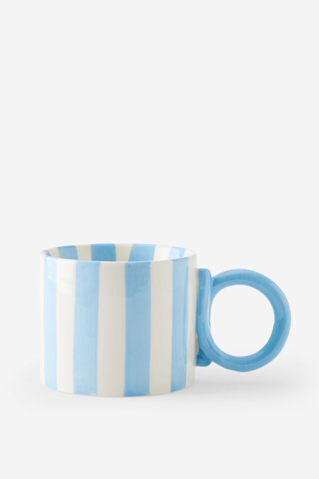 Loop Handle Mug, BLUE SKIES & ECRU