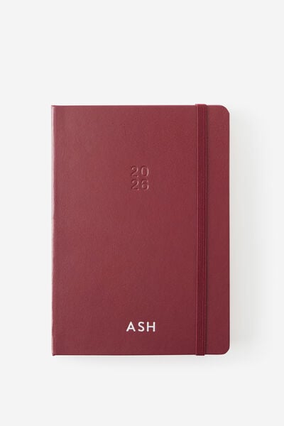 Personalisation 2026 B6 Daily Hard Metro Diary, Cabernet