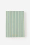 Personalised 26/27 A5 Daily Soft Diary, GREEN & LIME PIN STRIPE - alternate image 1