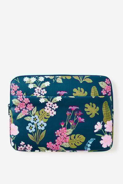 Pro 14 Inch Laptop Case, WILDER FLORAL SPACED/NORTH SEA