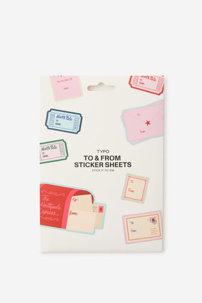 To & From Sticker Sheets, CHRISTMAS MAIL