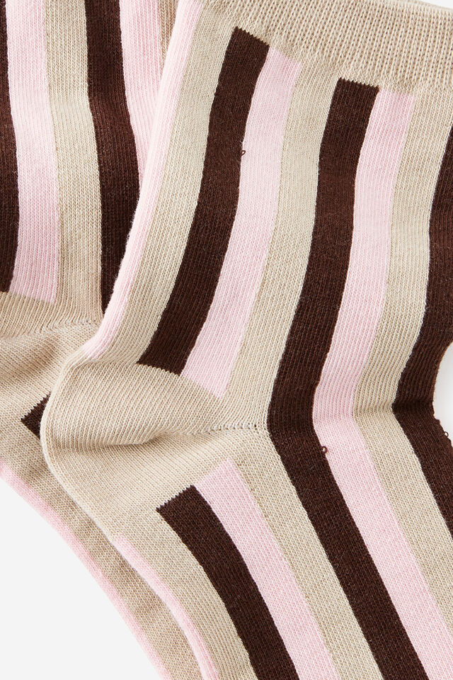 Mid Crew Socks, RIVER GUM STRIPE