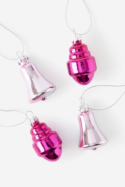 Mini Ornament Pack, PINK OMBRE MIXED