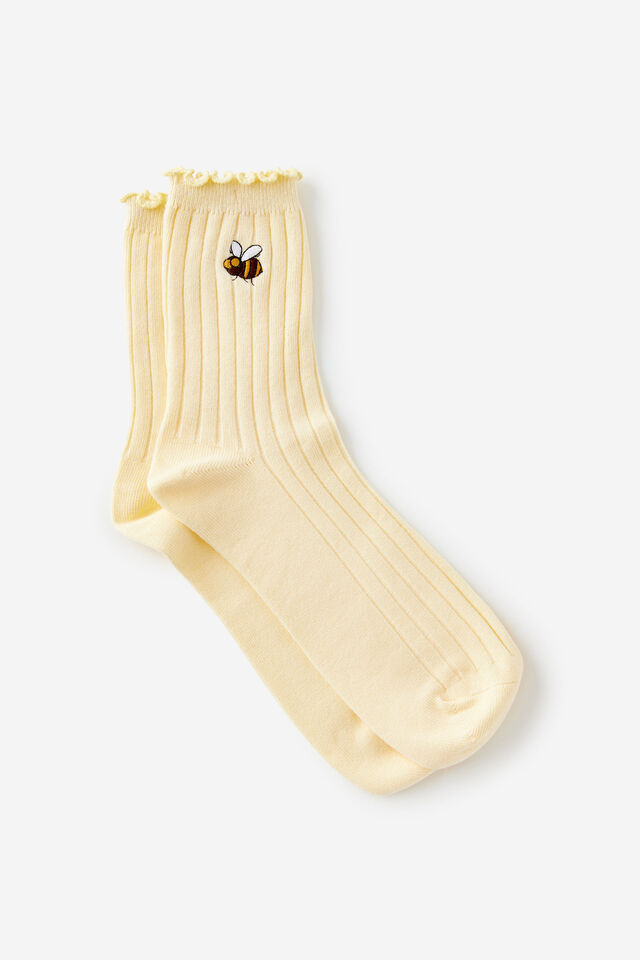 Mid Crew Socks, BUZZING BEE