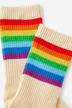 Socks, RAINBOW STRIP ECRU - alternate image 2