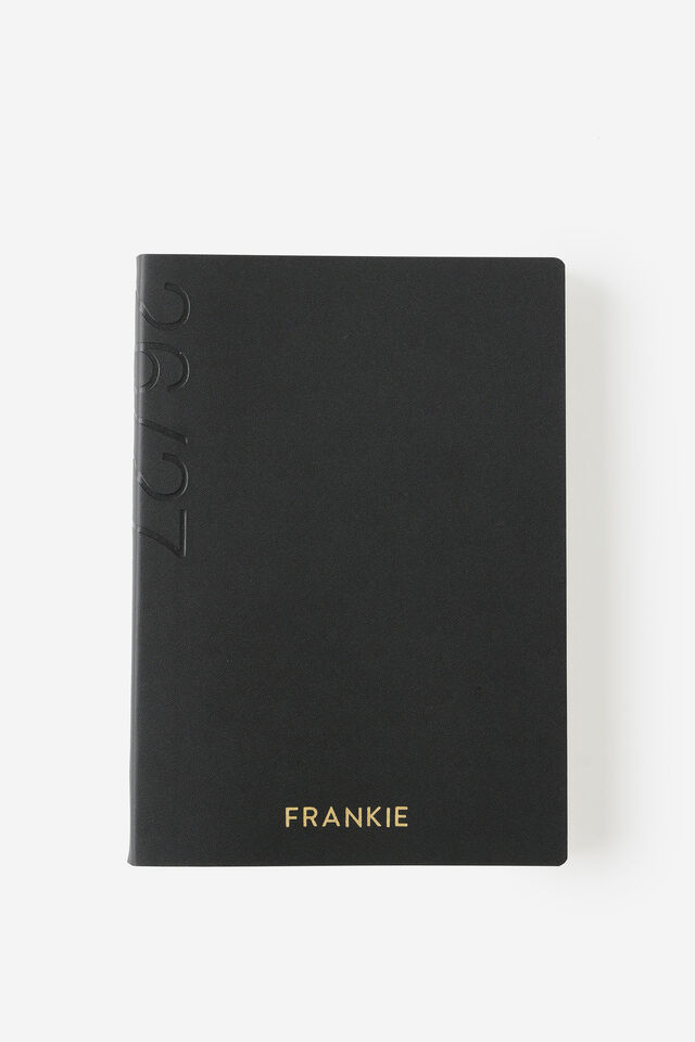 Personalised 26/27 A5 Daily Soft Diary, BLACK