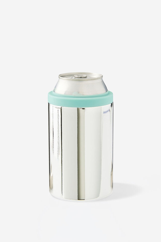 Can Cooler, SILVER METALLIC / JELLY MINT