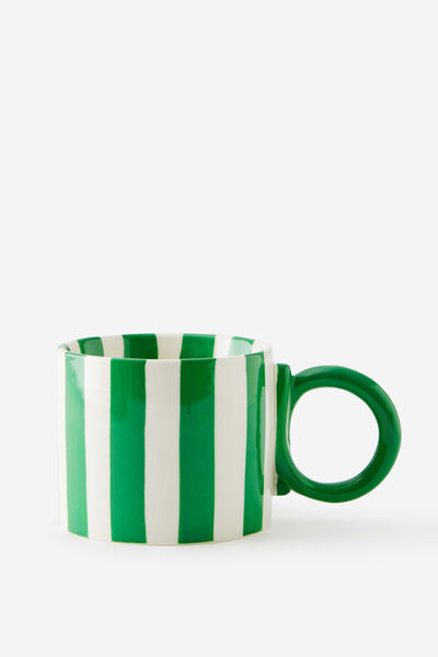 Loop Handle Mug, BAY LEAF & ECRU