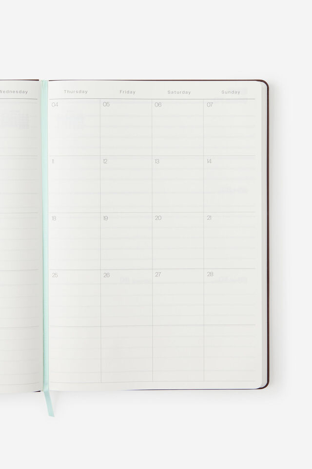 2027 A4 Weekly On Schedule Diary, ESPRESSO/MINTY