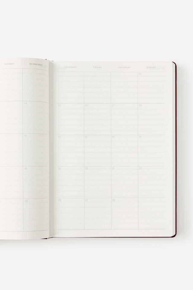 2026 B5 Daily Hard Metro Diary, Cabernet