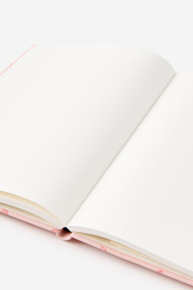 Metro B5 Hard Plain Notebook, Ditsy Pansy Pink Clay