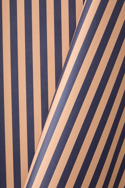 30M Christmas Wrapping Paper Roll, BLUE AND CRAFT STRIPE